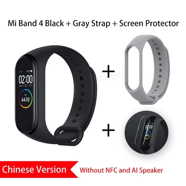 CN Add Gray Xiaomi mi Band 4 глобальная Версия смарт-браслет mi band 4 браслет сердечного ритма фитнес цветной экран Bluetooth 5,0 китайская версия - Цвет: CN Add Gray