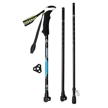 65-135cm Carbon Fiber External Quick Lock Trekking Pole Hiking Collapsible Stick Nordic Walking Stick Shooting Crutch Senderismo 6