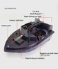 GPS RC Bait Boat fish finder Boats 3 Hoppers Night Light Fishing Ship Smart One-Key Return 40 Fishing Spots Multi-function 4