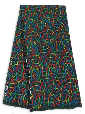 Новейшая полосатая блестящая французская бархатная кружевная ткань шнур нигерийское кружево высокое качество женское праздничное платье 5 ярдов африканская кружевная ткань - Цвет: as picture4