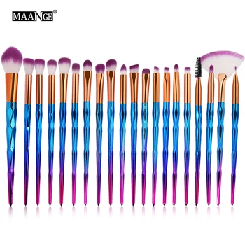 

20pcs Multi-color Soft Cosmetic Complete Brush Set Diamond Handle Eye Makeup Foundation Brushes Set Make Up Brush Beauty Tools