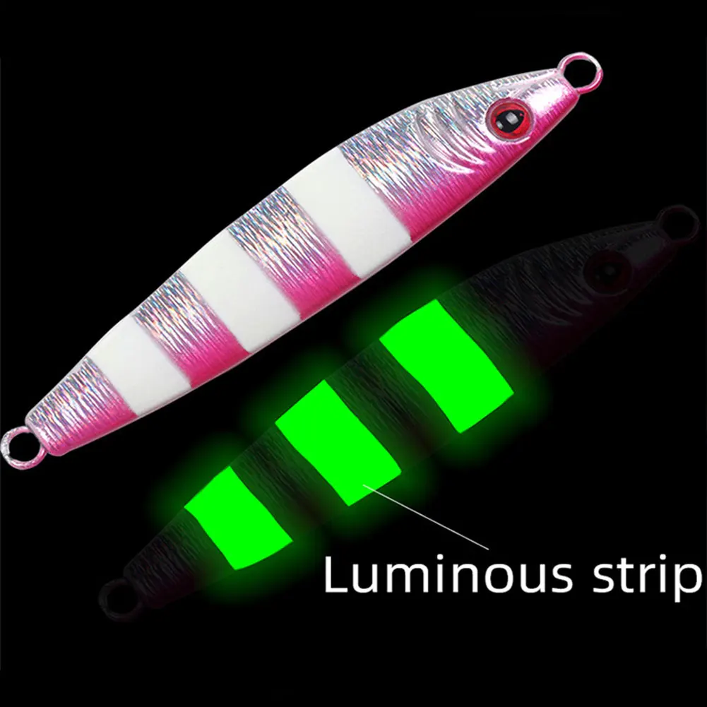 

Reusable Slow Rocking Iron Bait Quick Sink Slow Shaking Noctilucent Jig Lure 100g Lead Fishing Lures Wobbler Lure Frog Fishing