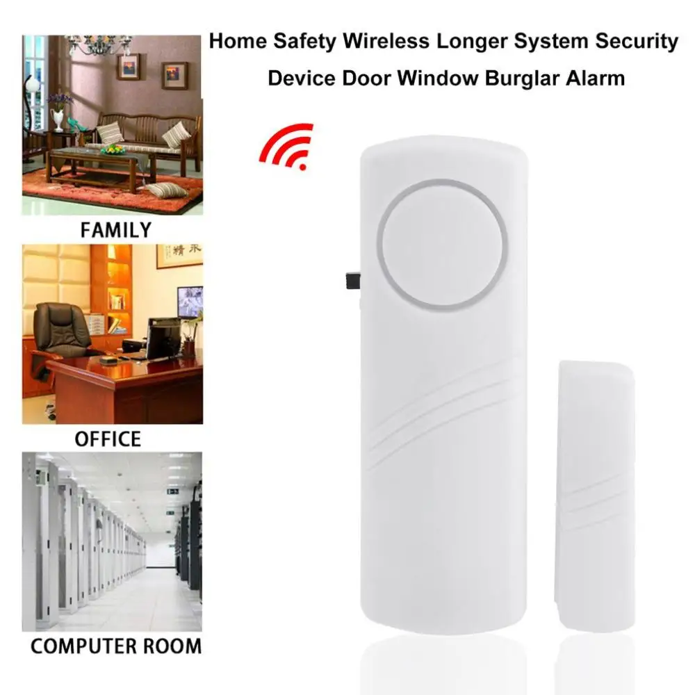 

Door Window Wireless Burglar Alarm With Magnetic Sensor Home Safety Wireless Longer System Security Device