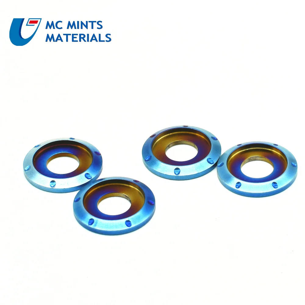Titanium alloy fancy step gasket M6M8M10 burnt blue motorcycle modified dir (1)