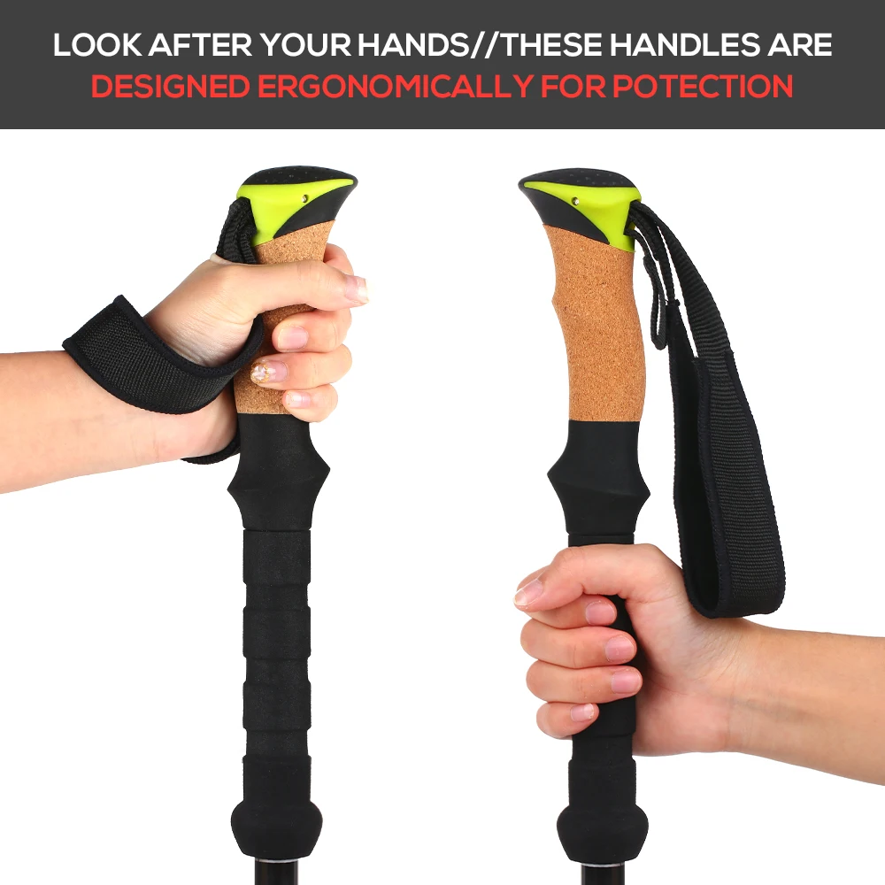 Pólos de Trekking Definir para Trekking Dobrável Pólos Caminhada Leve Caminhadas Varas Acampamento Viajar Escalada 2 Pçs 7 High Quality Esporte e Lazer
