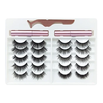

Magnetic Natural False Eyelashes Eyeliner Liquid Tweezer Set Reusable Magnets Fake Eye Lashes Makeup Tool