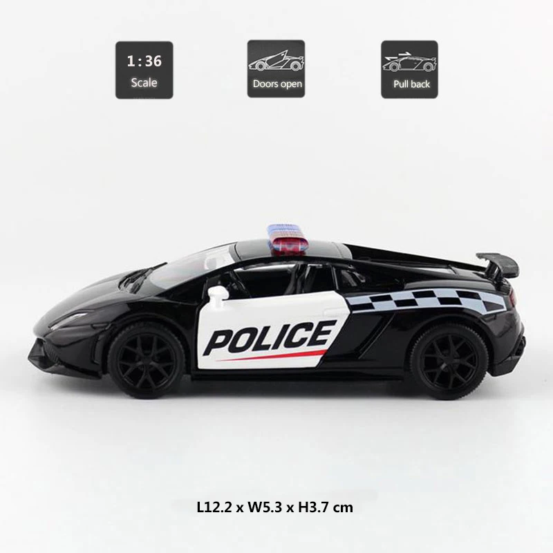 HOMMAT масштаб 1:36 Gallardo LP 570 4 полицейская модель автомобиля из металлического сплава
