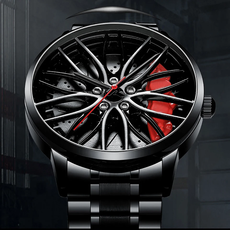 Men's Watches Waterproof Wheel Watch Car Rim Watch Quartz Men's Sports Watches For Men Clock Mens Spinning Watches