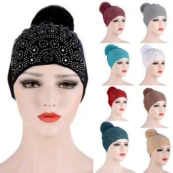

Fashion Women Rhinestone Cloth Hair Bun Bonnet Turban Cap Beanie Headwrap Hair Bun Bonnet Turban Cap Beanie Headwrap Hair Bun Bo