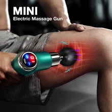 Arma de massagem muscular mini bolso 32 velocidade vibração elétrica volta pescoço massageador arma para o corpo dor alívio profundo emagrecimento fascial arma