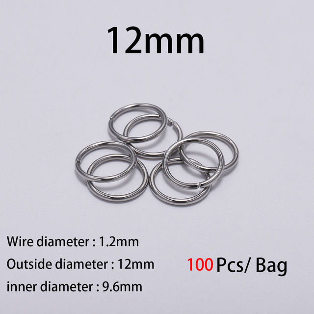 3-15mm Diameter Stainless Steel Open Single Loops Jump Rings Split Ring For Jewelry Making DIY Connector Accessories