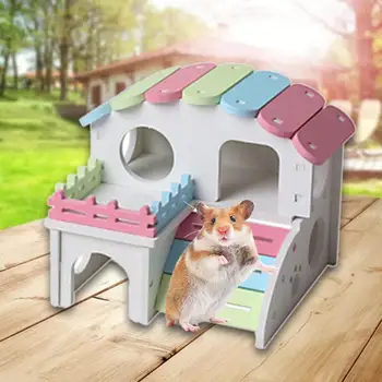 

Small Pet Two Layers PVC House Colorful Hideout Exercise Natural Funny Nest Hut Playground Suitable For Small Pets Of All Sizes