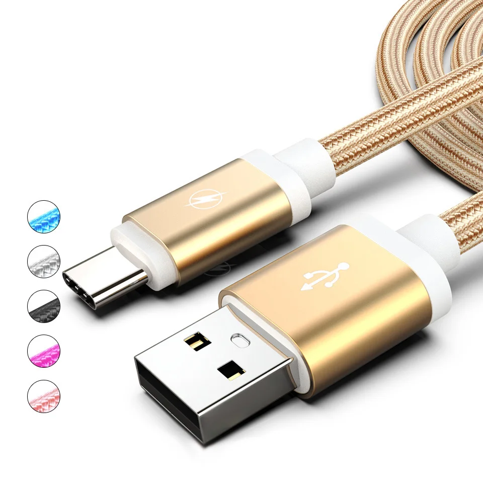 

Nylon 1m 2m Type C USB Fast Charging Cable for Samsung S8 S9 S10 plus for Xiaomi Redmi Note 7 8 Pro Fast Charging Long Wire Cord