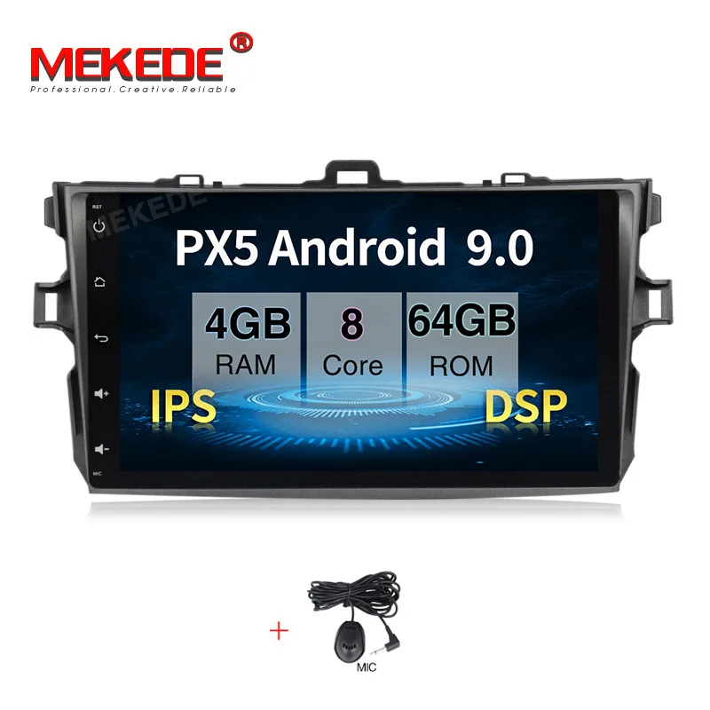 MEKEDE DSP PX30 android 9,0 Автомобильная dvd-навигационная система для Защитные чехлы для сидений, сшитые специально для Toyota corolla 2007 2008 2009 2010 2011 Автомобильный dvd стерео радио GPS - Цвет: 64G CAR DVD