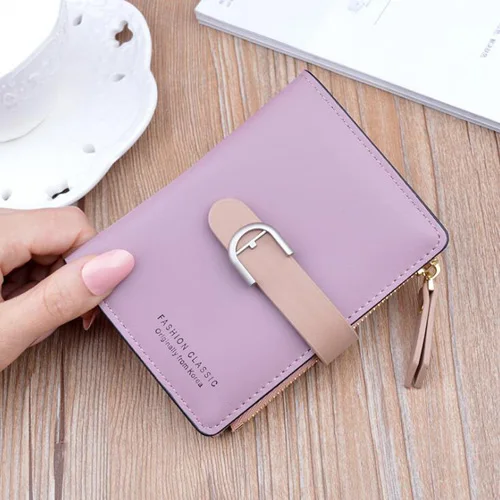 REPRCLA Модный женский кошелек из искусственной кожи, сумка для монет, складной кошелек, держатель для карт, брендовые дизайнерские женские кошельки - Цвет: purple