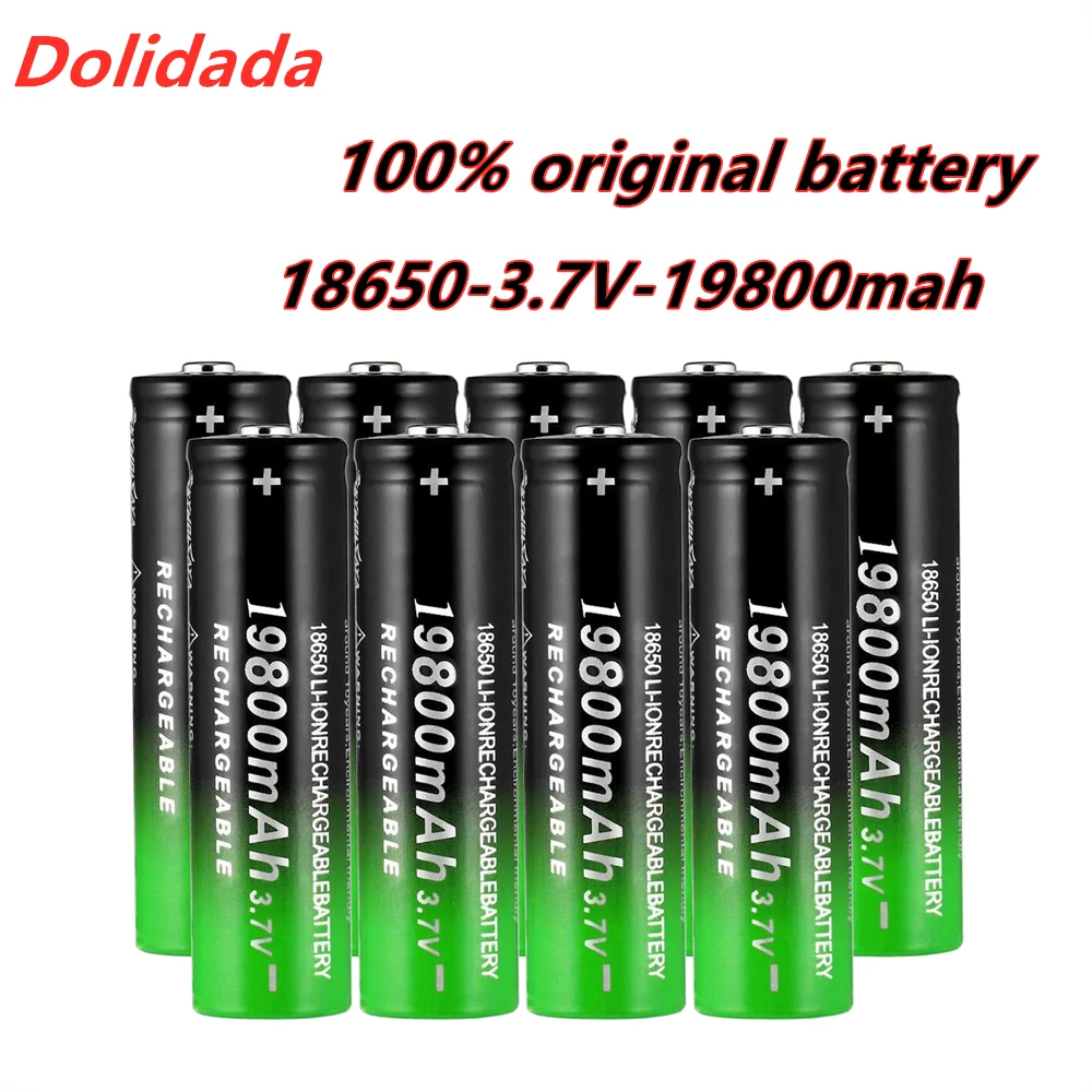 Batería recargable 100 original 18650 37 V 19800 mAh para Linterna + cargador USBBaterías