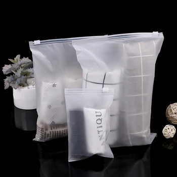 

Frosted Clothing Storage Packaging Zipper Plastic Pouch Matte Reusable Zip Lock Package Dress Self Stocks Bags