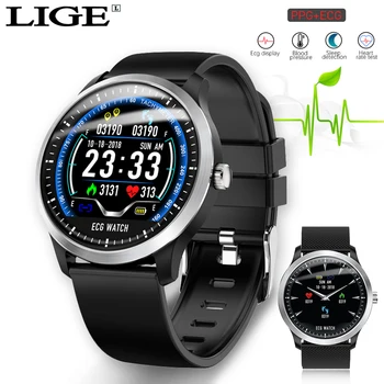 

LIGE ECG PPG smart watch heart rate monitor blood pressure smartwatch ecg display Sleep Fitness Tracker Smartwatch Android IOS