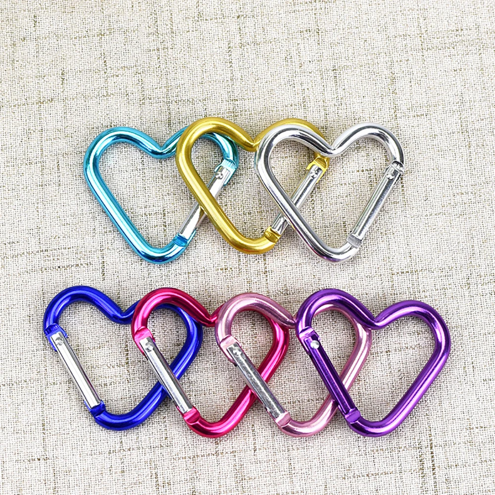  10Pcs Heart Shaped Carabiner Clip - Heavy Duty