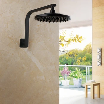 

Bathroom Black Luxury Shower Head With Shower Arm Rainfall Brass Black Shower Head Set Bathroom Rainfall Square Shower Head