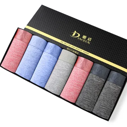 TEXIWAS 7PCS/lot Brand Underwear Men Boxer XXXL Breathable Summer Modal Cotton Trunk Shorts Youth Ice Silk Panties - Цвет: 2