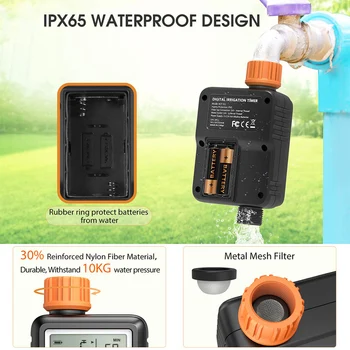 

Irrigation Watering Timer Garden Automatic Controller with 3 inch LCD Display for Household Garden Watering Accessories