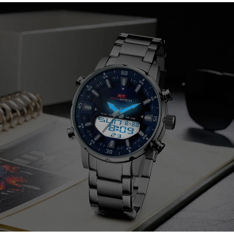 KAT-WACH Watch Male 2021 Sports Digital Watches Men Waterproof Steel Military Quartz Watch For Men Wristwatch Relogio Masculino