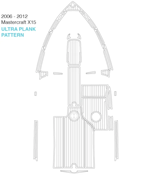 2006-2012 Mastercraft X15 коврик для кокпита лодка EVA Тиковый настил 1/" 6 мм