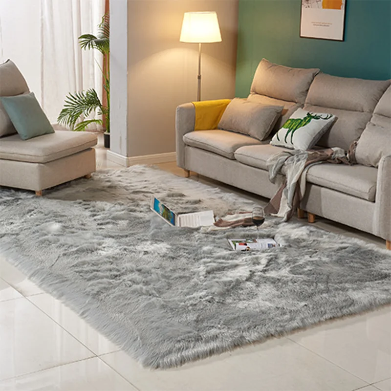 White Fluffy Rug Living Room Carpet