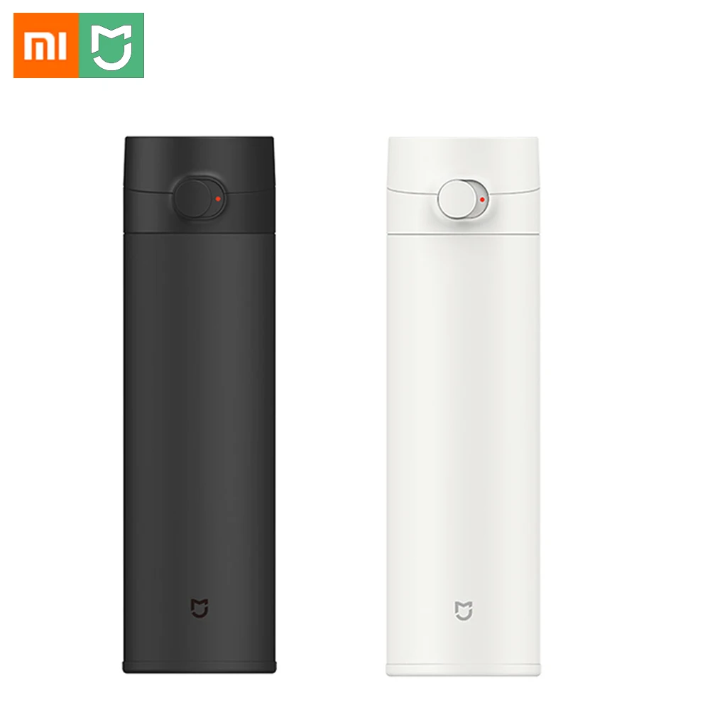 Термос Xiaomi Mijia, 2 чашки из нержавеющей стали, вакуумная колба 480 мл, портативная Вакуумная бутылка для воды, термос для воды с одной рукой/для закрывания