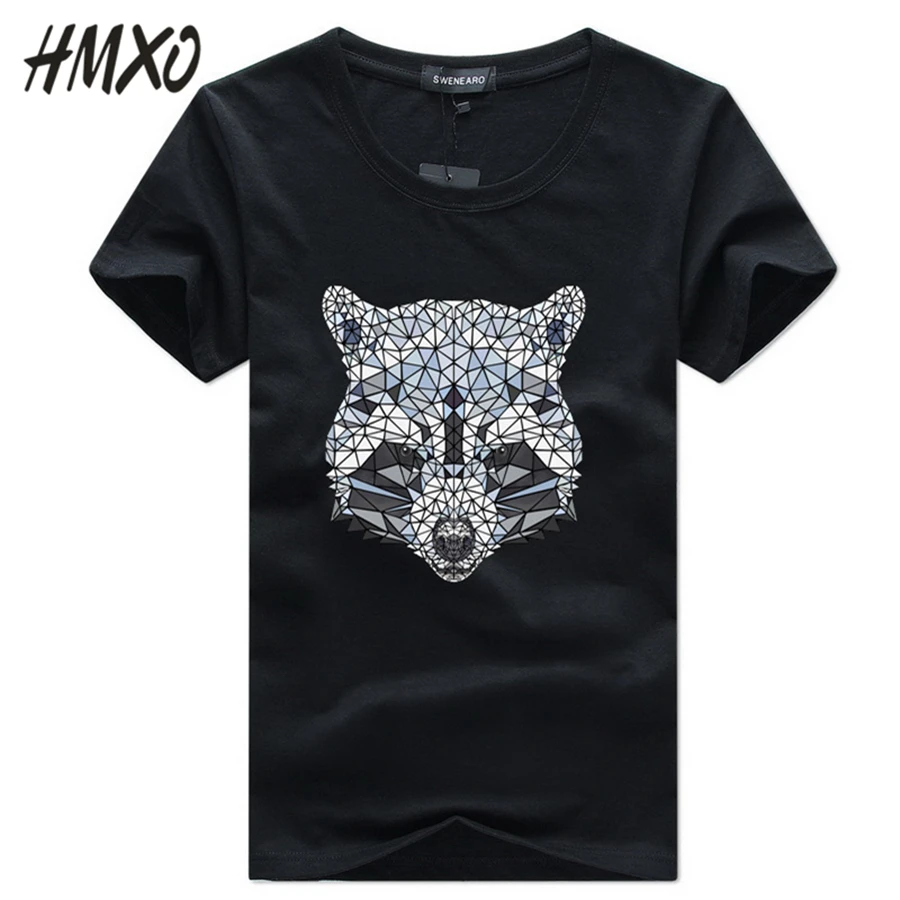 HMXO Новая мужская летняя футболка креативная 3D Футболка с принтом медведя Мужская