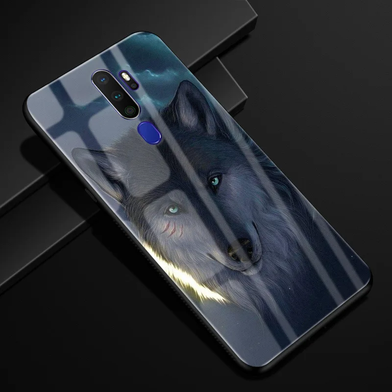 Для oppo A9 чехол PC Пластиковый стеклянный чехол для телефона черный ТПУ бампер чехол для oppo A9 чехол для oppo A5 A11X стеклянный чехол