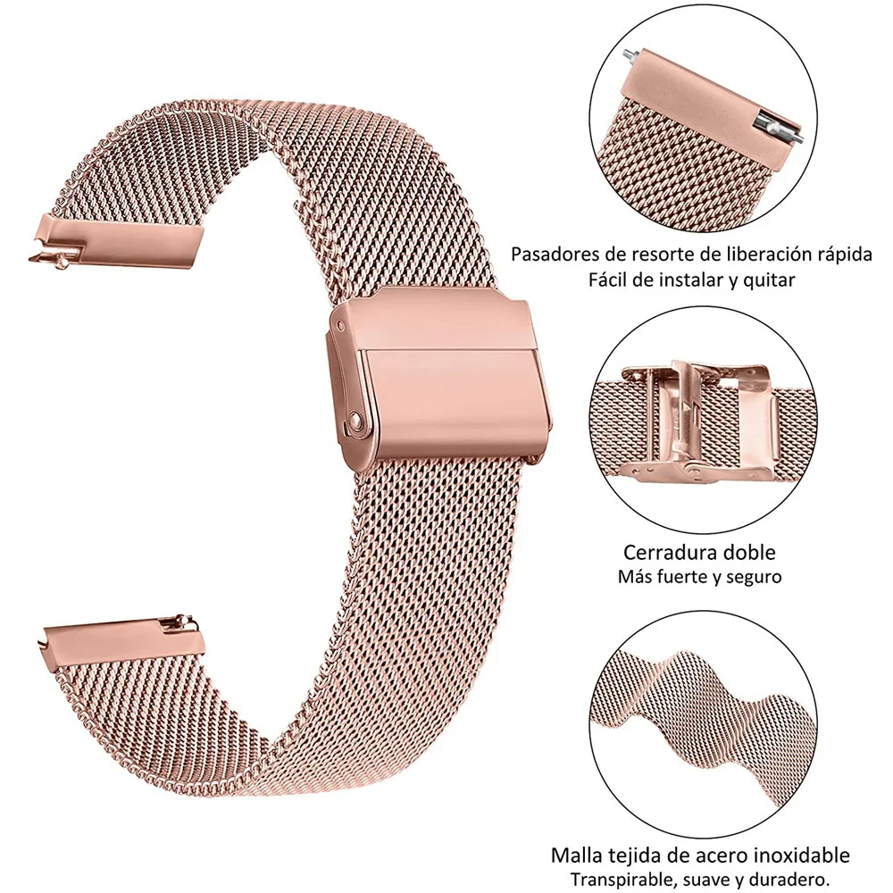 Quick Release Stainless Steel Loop Strap for Amazfit GTS 2e Mini