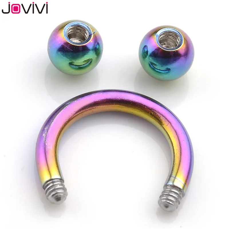 Jovivi, 2 шт., 14 г(1,6 мм), нержавеющая сталь, в плену, Круглый обруч, кольцо для носа, перегородка ухо, шпильки, многофункциональные, пирсинг, ювелирные изделия