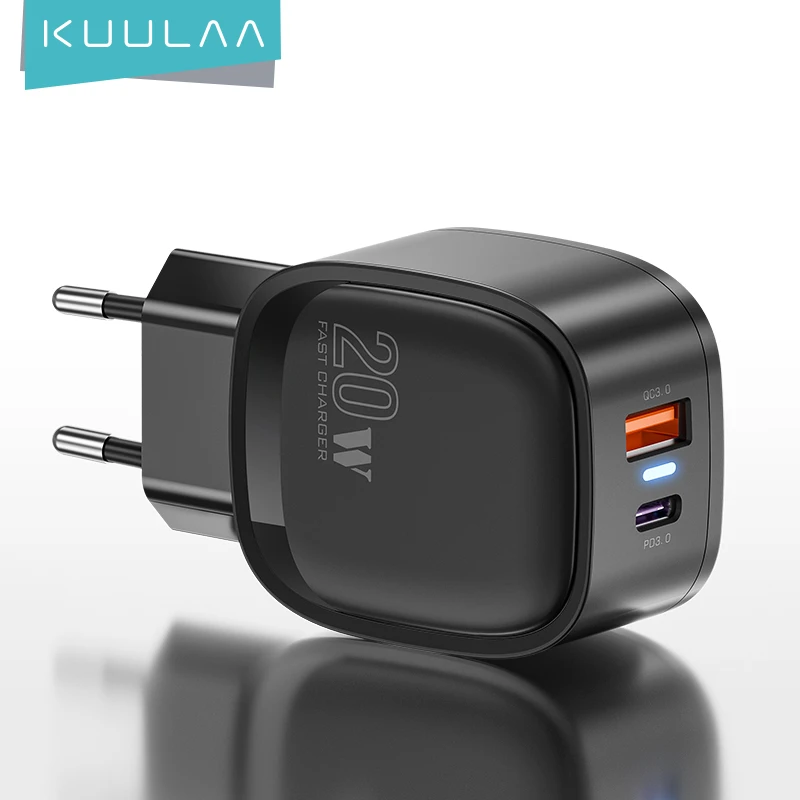 KUULAA Quick Charge 4.0 3.0 QC PD Charger 20W USB Type C Fast Charging For iPhone 12 Pro Max 11 Pro Max XS 8 Xiaomi QC4.0 QC3.0