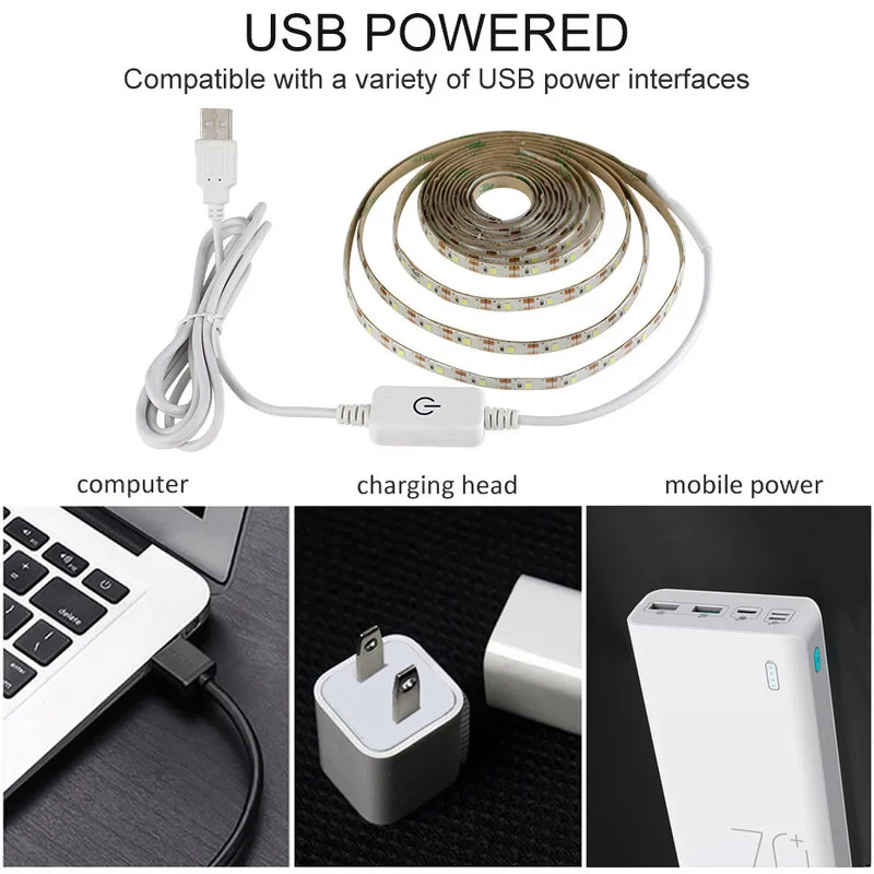 Светодиодный светильник с полоской USB гибкий водонепроницаемый регулируемой