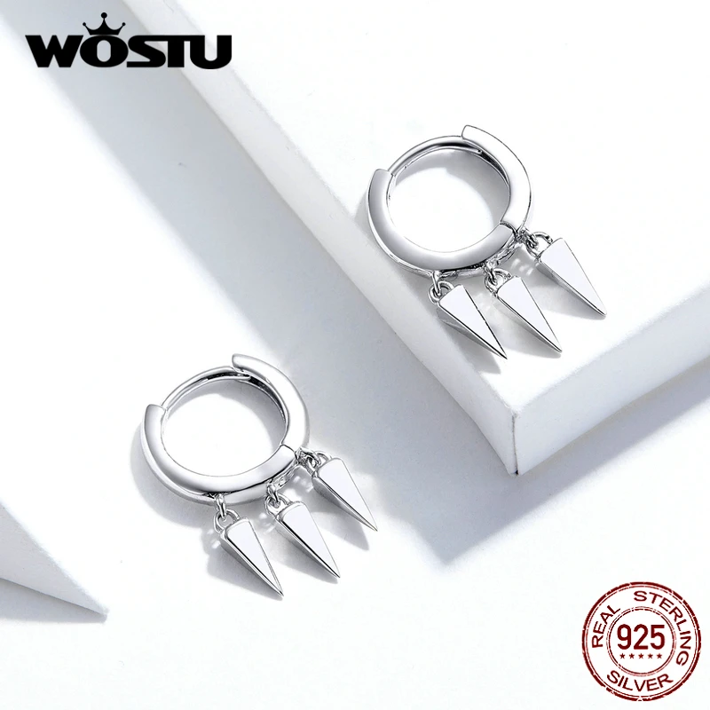 WOSTU,,, настоящее 925 пробы, серебряные, Круглые, геометрические серьги для женщин, изготовление, хорошее ювелирное изделие, подарок на свадьбу, вечеринку, CQE779
