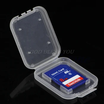 

10Pcs SD SDHC Memory Card Holder Transparent Plastic Box Storage Case Protector Drop Shipping