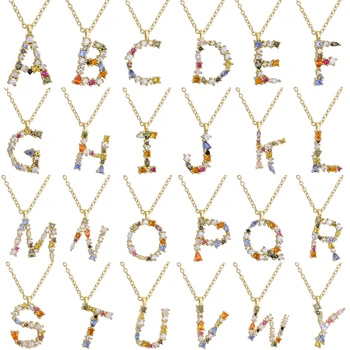 

925 Silver Leter Opal necklace Gold Pendant Alphabet necklace Opals Fashion Women Accessories fine Jewelry for mother