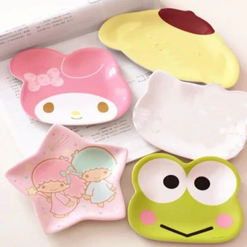 

1Pc Cartoon My Melody Twin Stars Frog Appetizers Dish Star Shape Cat Plate Bowl Cake Display Dish Small Dish Party Decor Gift