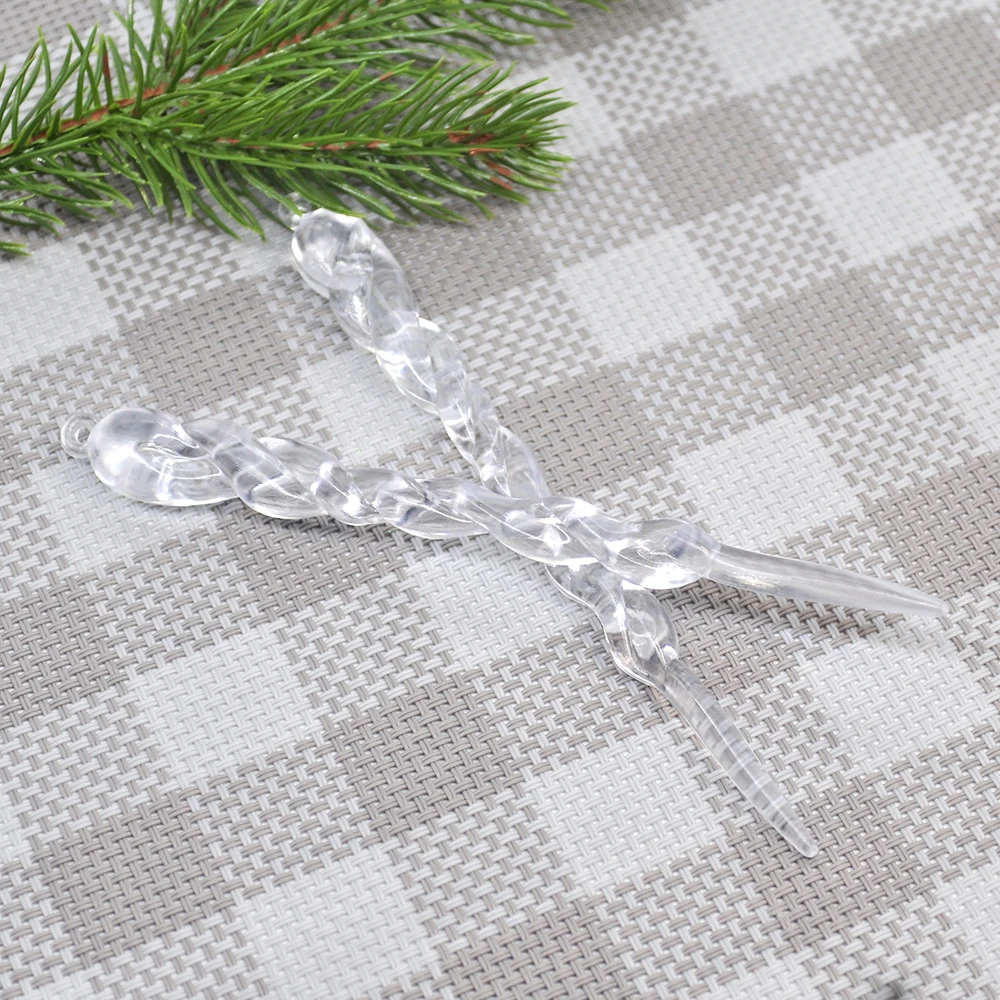 12/24PCS Christmas Simulation Ice Christmas Tree Pendants Fake Icicles Winter Party And New Year Decorations Navidad