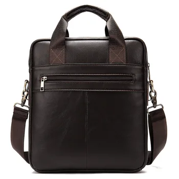 

Business Affairs Vertical Section Folder Handbag Single Shoulder Satchel Cowhide Male Package genuine leather messenger bag men