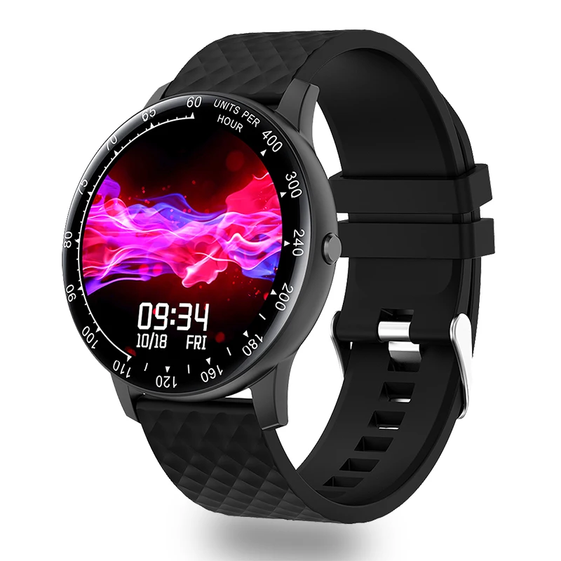 Smart Watch Full Round Screen Fitness Tracker IP68 Waterproof Blood Pressure Sport Smartwatch Women men for Android Ios iphone