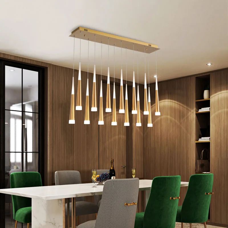 Modern Design Gold Black Minimalist Luster LED Chandelier for Bedroom Dining Living Room Loft Restaurant Cafe Interior Home Deco