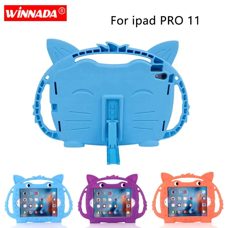

Silicone case for ipad PRO 11 cover 11 inch cartoon fox handheld soft rubber tablet PC coque moive stand para for ipad pro 11
