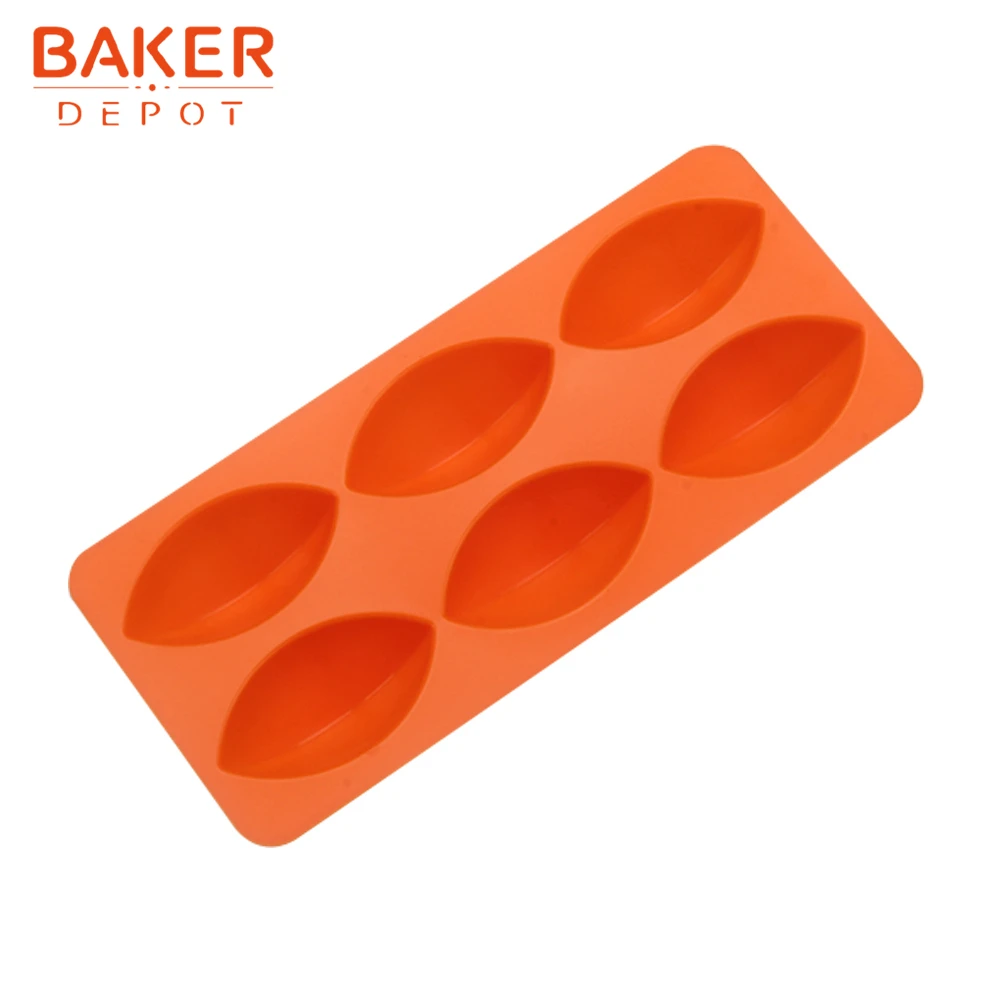 BAKER DEPOT регби силиконовая форма для торта Кондитерская выпечка Овальный французский десерт для пудинга и желе плесень 6 полости ручной работы мыло инструмент