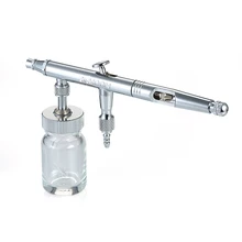 KKmoon двойного действия Аэрограф кисть воздуха Набор 0,5 мм сопло Краскораспылитель пистолет с 25cc стеклянная банка гаечный ключ пипетка