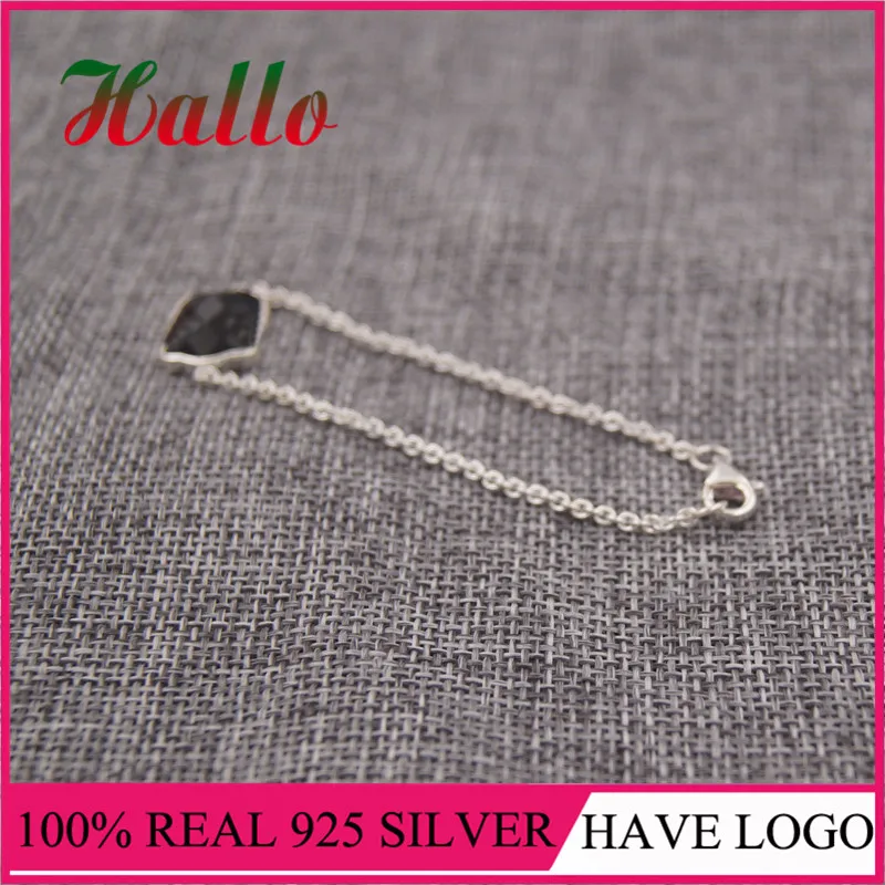 Чистое серебро 925 пробы ювелирный бренд животных браслет Pulseras plata mujer 925 ювелирные изделия - Цвет камня: 17.5cm 215431670