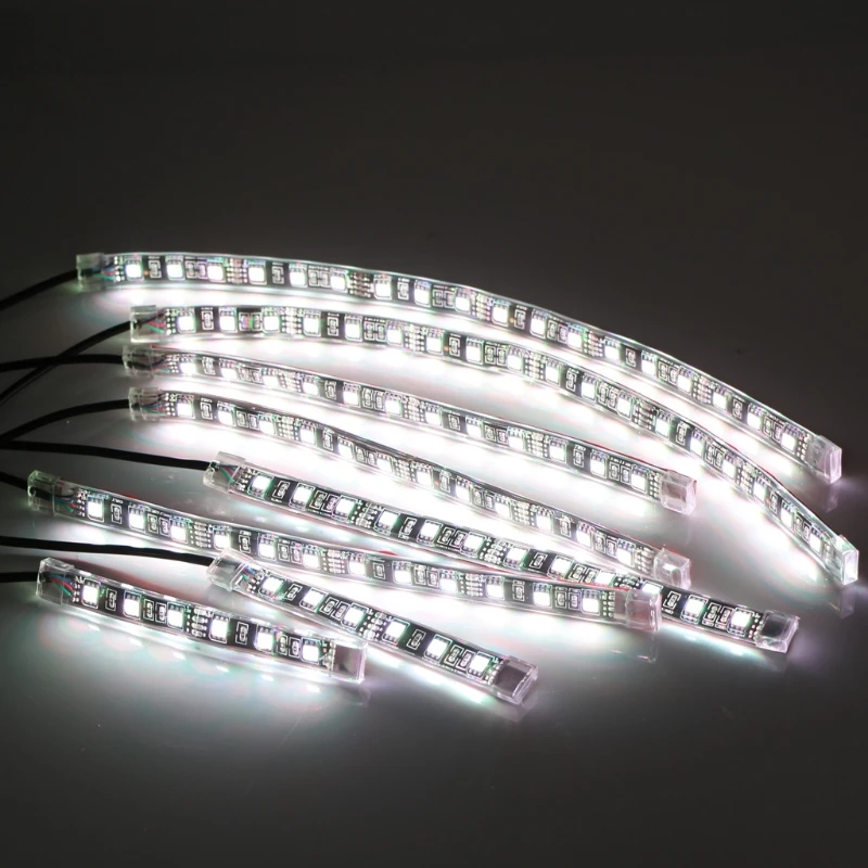 8 шт. 5050 SMD гибкий RGB мигающий светильник светодиодный пульт дистанционного управления для мотоцикла
