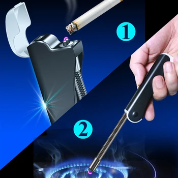 

Plasma Jet Gun Lighter Gift Smokeless Flameless Arc Usb Torch Rechargeable Cigarette Eletric Kitchen Pipe Encendedor De Soplete